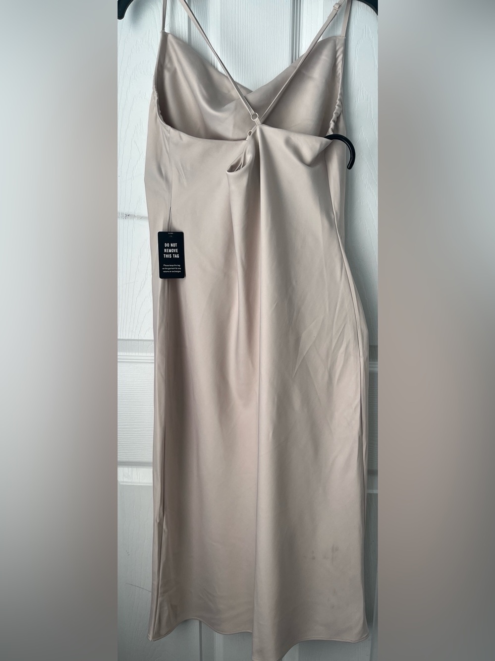 Express Neutral Cream Slip Midi Dress - Picture 2 of 4